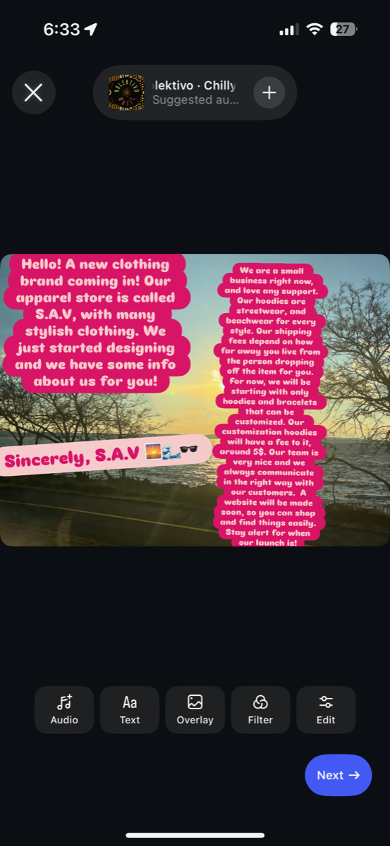 Early S.A.V message from the founders